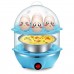 Egg Steamer 14 Egg Double-Layer Lazy Egg Steamer Large-Capacity Electric Boiled Egg Multifunction, Boiled Egg, Heated Milk, Heating, Etc. With Automatic Shutdown Function(Bule)