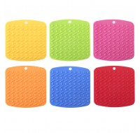 Silicone Pot Holder 6PCS Silicone Trivet Mat, Pot Holder,Trivets,Hot Mitts,Spoon Rest and Garlic Peeler ,Thick and Flexible,FDA