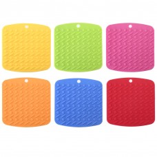 Silicone Pot Holder 6PCS Silicone Trivet Mat, Pot Holder,Trivets,Hot Mitts,Spoon Rest and Garlic Peeler ,Thick and Flexible,FDA